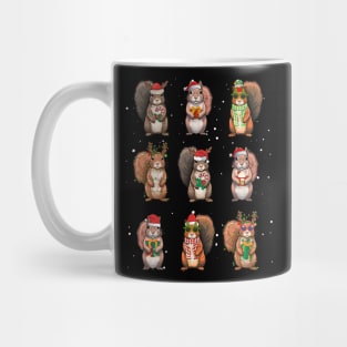 Squirrels Christmas Lights Decor Funny Squirrel Lover Pajama Mug